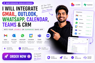 integrate gmail outlook whatsapp calendar teams CRM to lovable supabase saas app