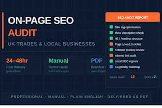 do a professional on page SEO audit for your UK trades or local business website