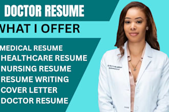 write an ats optimized doctor resume, physician CV and medical cover letter
