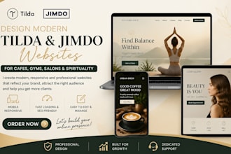 design modern tilda and jimdo website for cafes gyms salons for spiritual centre