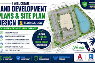 create land development plans, site plan design, drainage plan florida