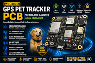 design a gps pet tracker pcb with lte wifi bluetooth led indicator