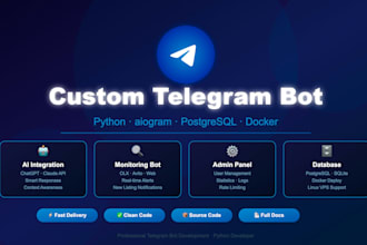 build a custom telegram bot in python for your business