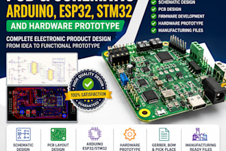 design pcb, schematic, arduino, esp32, stm32 and hardware prototype