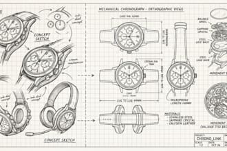 convert hand sketches into professional technical drawings