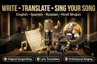write, translate or sing your song in english, spanish, russian and hindi bhajan
