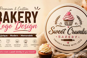 design a modern bakery logo for bakery, cake shop, pastry and cafe brand