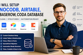 setup nocodb database airtable baserow coda database for you