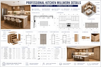 create kitchen millwork details with fabrication drawings
