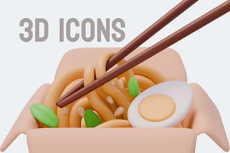 create custom 3d icons and illustrations for website or app