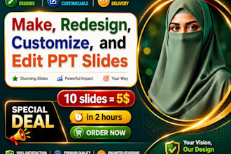 make, redesign, customize, and edit PPT slides