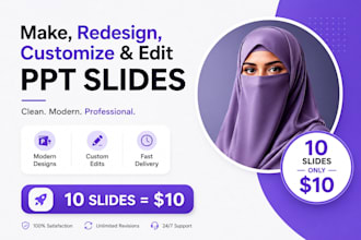 make, redesign, customize, and edit PPT slides