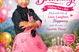 design eye catching youtube thumbnails and birthday posters