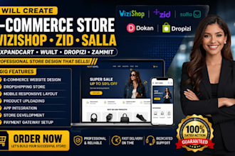 create wizishop zammit wuilt salla zid dropizi expandcart website store design