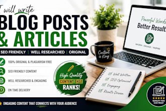 write SEO optimized blog posts and articles