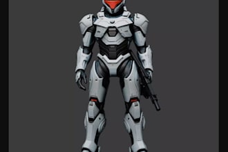 blend3d humanoid robotic character,armor mech suit,cockpit,animation ready asset