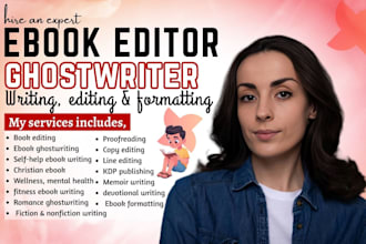 ghostwrite fiction self help children KDP ebook ghostwriter, memoir ebook writer