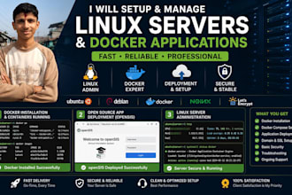 install and configure linux servers and docker