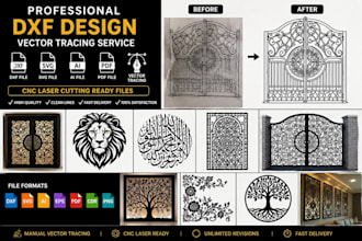 create cnc laser cutting dxf, svg, ai, eps vector files from your image