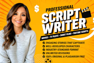 write movie adaptation script, screenwriting, scriptwriting, youtube script