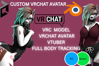 create custom vrchat avatar 3dmodel vr character vrc avatar vtuber furry vrchat
