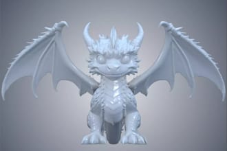 articulated 3d dragon,cute toys,stl,sculpt to3d print,whelp miniature,watertight