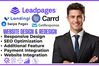 design your landing psge on leadpages landingi carrd getresponse swipe pages seo