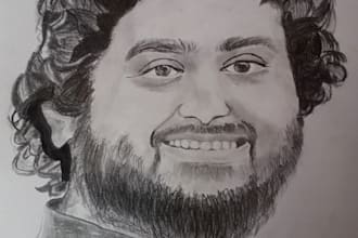 draw a portrait sketch of given photograph person