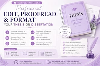 professionally edit, proofread and format your thesis