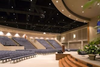 create modern church interior design with realistic 3d architectural rendering