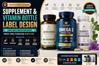 design supplement and vitamin bottle labels for wellness brands
