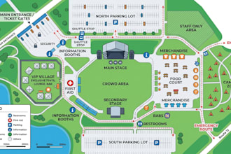 design 3d isometric event maps, festival map illustrations and cartography
