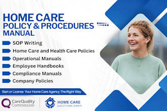 write cqc home care policy and procedure manual for UK domiciliary care agencies