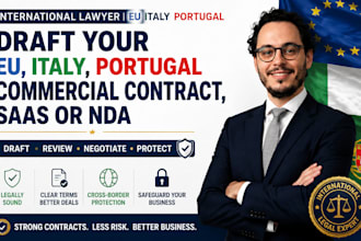 draft your eu, italy, portugal commercial contract, saas or nda