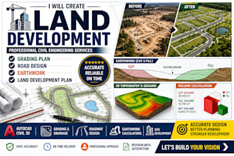 create grading plan drainage plan site plan and stormwater plan for city
