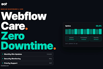 provide monthly webflow maintenance and updates