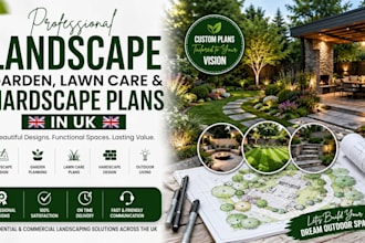 design professional landscape, garden, lawn care and hardscape plans in UK