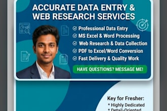do professional data entry and copy paste work
