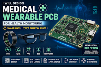 design medical wearable pcb for health monitoring smart rings, and smart glasses