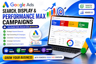 google ads search, display and performance max campaigns