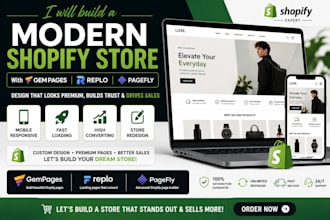 build a modern shopify store with gempages, replo and pagefly