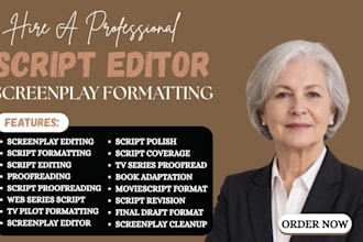 format and edit your screenplay script tv series
