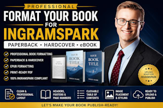 format your book for ingramspark paperback hardcover and ebook