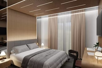 do luxury hotel interior, boutique hotel, resort lobby, hospitality 3d rendering