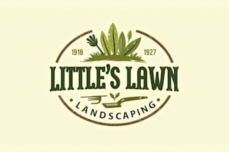 do make little s lawn landscaping vintage logo design