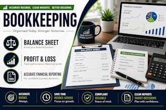 do bookkeeping, balance sheet, profit and loss