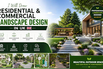 draw residential and commercial landscape design in UK