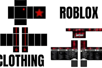 design custom roblox clothing y2k outfits, uniforms streetwear ugc gfx avatar