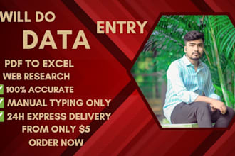 be your virtual assistant for data entry, data mining, copy paste, web research