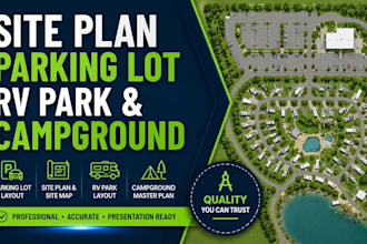 design parking lot, site map, site plan, rv park layout, campground master plan